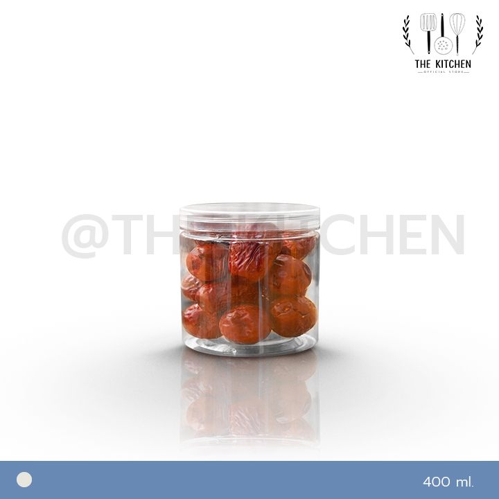 400_1 กระปุกพลาสติก ฝาใส The Kitchen กระปุกฝาเกลียว กระปุกคุกกี้ กระป๋องพลาสติกใส PET กระปุกพลาสติกใส่อาหาร 7 ขนาด