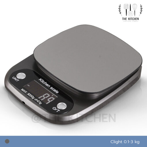เครื่องชั่งดิจิตอล 3KG สีดำ รุ่นชาร์จแบต 3 in 1 เสียบปลั๊ก เครื่องชั่งอาหารดิจิตอล เครื่องชั่ง ตราชั่ง